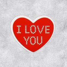 Valentine postcard I Love You, hearts, 7 x 6 cm