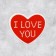Valentine postcard I Love You, hearts, 7 x 6 cm