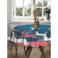The tablecloth “Deer in a hurry”, round, Saten, D = 150 cm