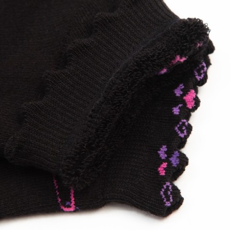 Women's terry socks "hearts", black color, size 23-25-3