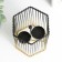 Summary Metal for 2 candles "hexagonal cage" d-4.5 cm gold.-black 11.5x11.5x15.5 cm 93307