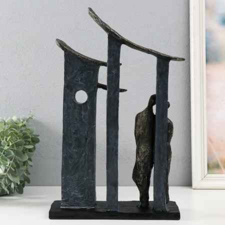 Polystone souvenir "Two in the city" under metal 24x7.7x37.4 cm-2