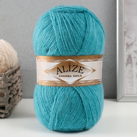 Yarn "Angora Gold" 20% wool, 80% acrylic 550m/100g (164 azure)