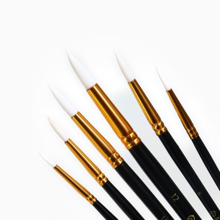 Drawing brush set 6 pcs. Round synthetics No. 2.4,6,8,10,12-2