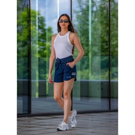 Women's shorts ise, size 44 cm, dark blue color, white-4