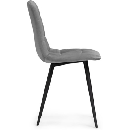 Stool on a metal frame chilli to metal/velor, black/dark gray 44x50x85 cm-2