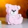 Kashpo wooden "Mishutka" Small, 13.5x7x16.5 cm, oak, pink