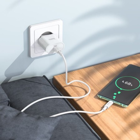 Network charger Hoco C94a, Type-C, 3 A, white-3