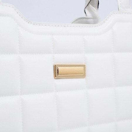Bag Female Tout with zipper, white color-3