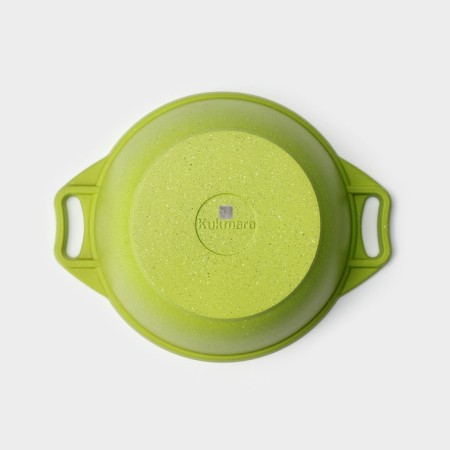 Trendy Style, 2 liter pan, glass cover, anti -stick coating, green color-4