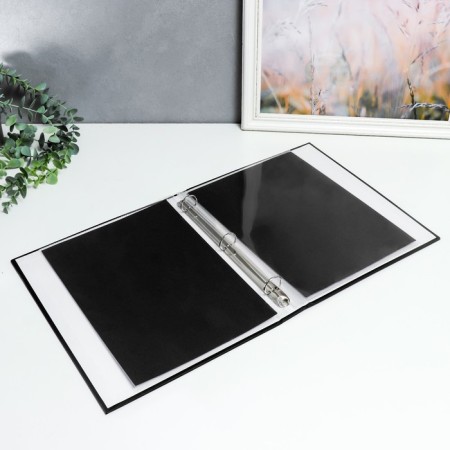 Photo album on rings 30 sheets+30 files "Planet" Black sheets 31.4x25.8x5 cm-4