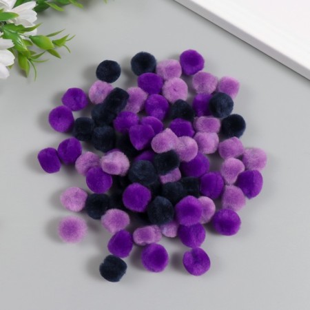 Decor for creativity "Pomponchiki. Violet haze" d = 1.3 cm set 70 pcs