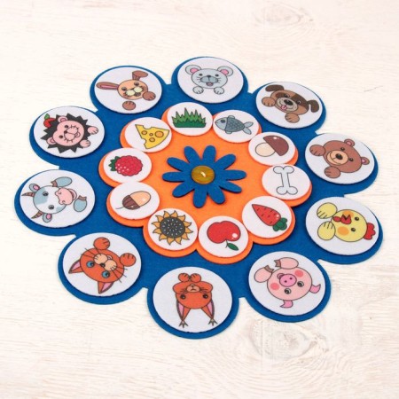 Didactic game "Who eats what", felt - 2 mm-1