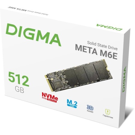 SSD Digma PCIE 4.0 X4 512GB DGSM4512GM6et META M6e M.2 2280-8