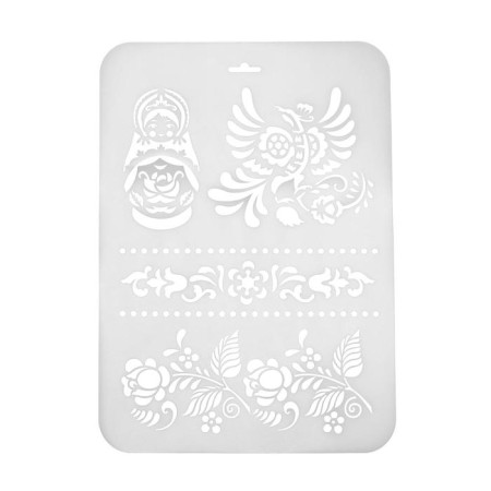 Plastic stencil "Russian nesting doll" 31cm x22 cm-3