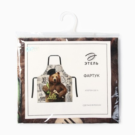 Apron "Ethel" Bear 73x71 cm, 100% cotton, reps 210 g/m2-7
