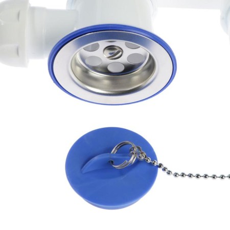 Siphon for the bathtub Unicorn S12, 1 1/2 "x40 mm, flat with corrugated triber 40x40x50 mm-1