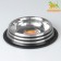 A bowl with a non -slip base with colored stripes, 470 ml, black