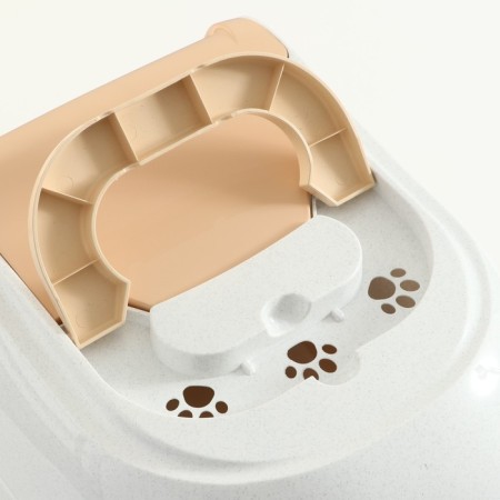 Domik toilet for cats closed with a door 50*38*37 cm, beige-white-4