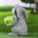 Figure Kashpo "Bunny with a salad" Gray, 14x14x20cm