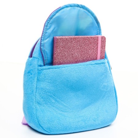 Blue backpack, with a zipper, with a pocket, 19 x 22 cm "Elsa", a cold heart-5