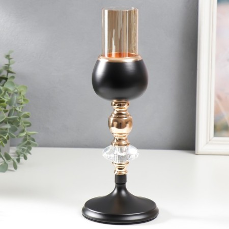 Summary Metal for 1 candle "Crystal and ball" Gold, black 30x11x11 cm-1