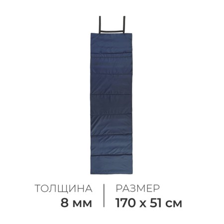 Tourist mat, folding, 170x51x0.8 cm, dark blue/blue color