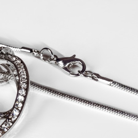Pendant of ovals, white-gray color in silver, l = 70 cm-1