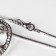 Pendant of ovals, white-gray color in silver, l = 70 cm