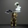 Stand - table "Leo sitting", bronze 57cm Polystone