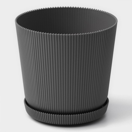 Flower pot with a pallet, 15.5 × 16.5 cm, gray color