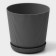 Flower pot with a pallet, 15.5 × 16.5 cm, gray color