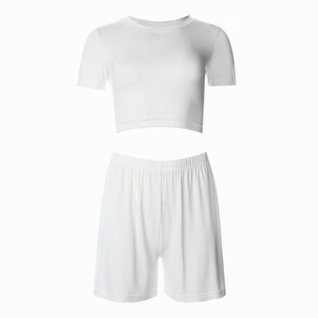 Female set (T-shirt, shorts) minku: Home Collection Ecrew color, rr 48-7