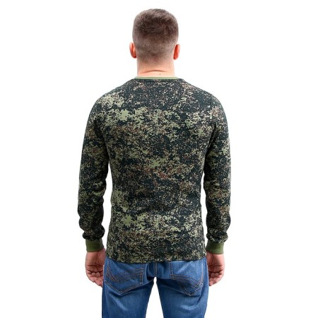Long sleeve T -shirt, camouflage, pixel, cotton with the basis, p. 56, height 176 cm-1