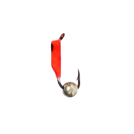 Mormyshka column red, black eye + ball silver, weight 0.3 g-1