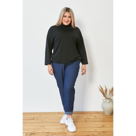 Women's turtleneck, size 54, black color-1