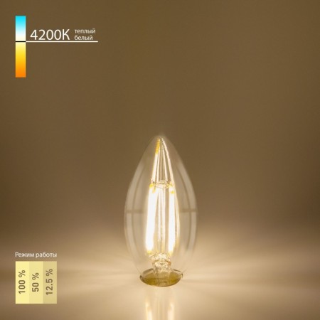Filament LED lamp Elektrostandard, Dimmable F, 35x35x98 mm, 5W, E14, 550LM, 4200K