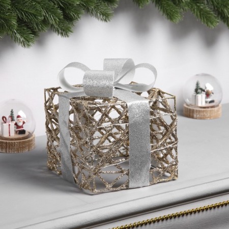 LED figure "Gift" 17x15x15 cm, 20 LED, AAH2 batteries (not in the kit), glow warm white-1