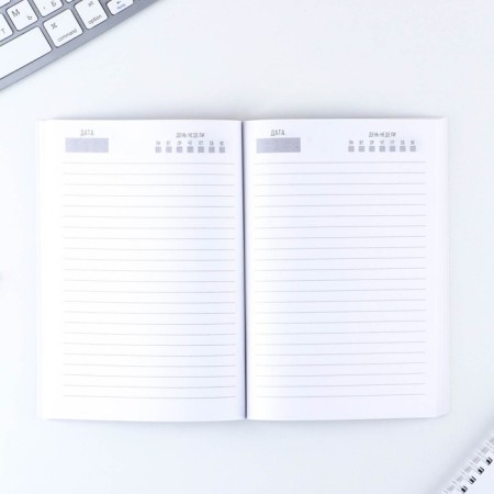Diary in the thin cover “From March 8, white roses, A5, 80 liters-2