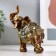 Souvenir Polystone "Elephant in the Golden Popone with mirror mosaics" 13.5x12x5.7 cm