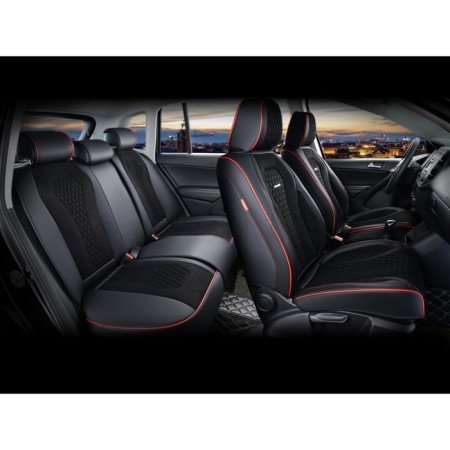 Frame 5D covers Senator plus, artificial suede, set for the entire interior, black/black/red 1