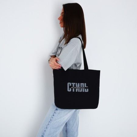 Shopper bag, department without lightning, without lining, black color-9