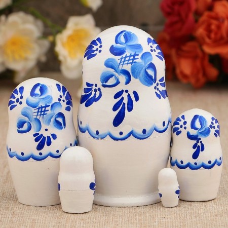 Doll "gzhel", white dress, 5 puppet, 10 cm-5