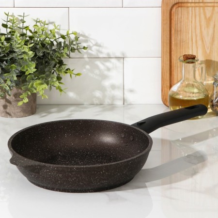 Pan, d = 22 cm, removable handle, anti -stick coating, color coffee marble-9