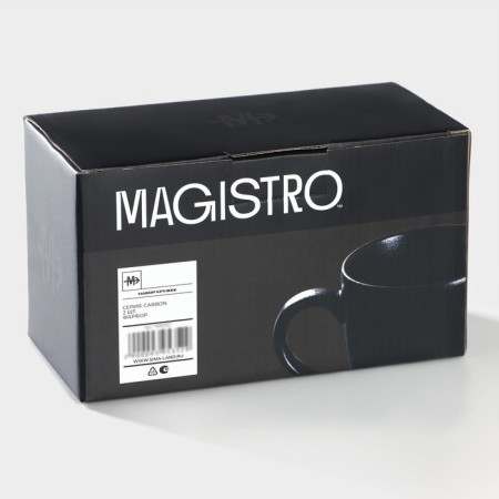 Porcelain mug Magistro Carbon, 380 ml, black color-6