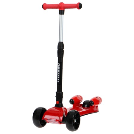 Folding scooter, light wheels PU 130/50 mm, ABEC 7, red color-1