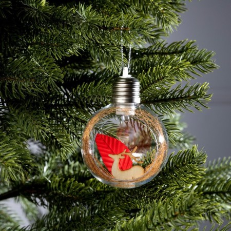 Christmas ball "Deer", batteries, 1 LED, glow warm white-1