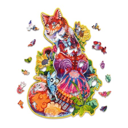 Wooden puzzle "Fox", size l - 24 × 36 cm, 160 parts-1