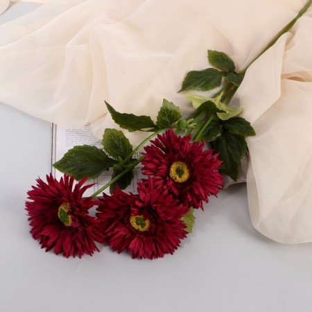 Artificial flowers "Chrysanthemum Color Galant" 10x60 cm, burgundy