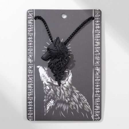 Unisex "wolf" profile, color black silver, 60 cm